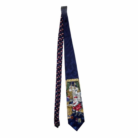 Christmas Santa Clause Checking List Tie Necktie - Picture 3 of 10